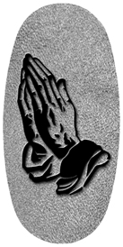 DASOV 516 BK SH SL Black Praying Hands Shimmer Silver Background